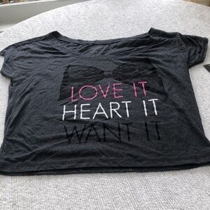 Garage - love it- heart it - want it- size small - crop top- gray- new with tags